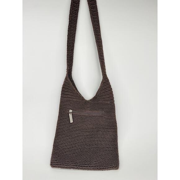 The Sak Brown Crochet Crossbody Hobo Bag Knit Shoulder Purse Boho Y2K Coastal - Picture 6 of 8